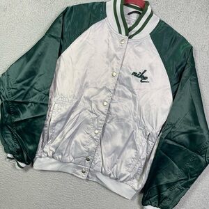 Nike Green and White Bomber Jacket